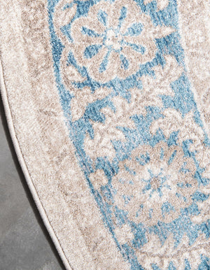 Cream 7' 3 x 7' 3 Salzburg Round Rug