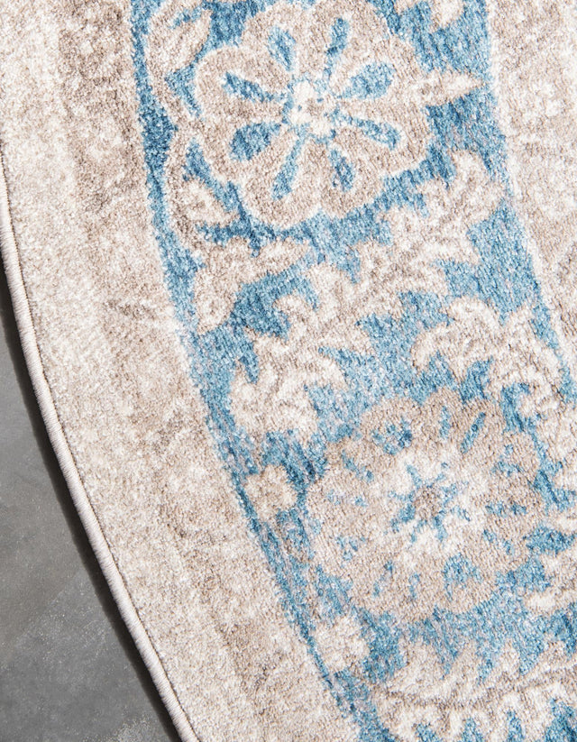 Cream 7' 3 x 7' 3 Salzburg Round Rug