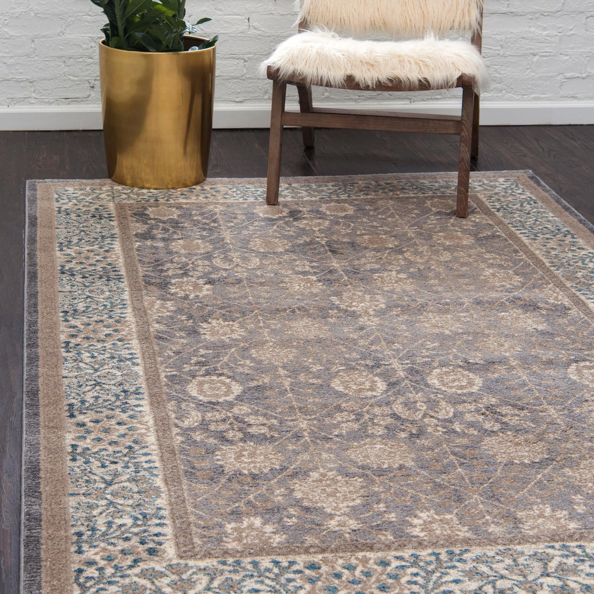 Gray 7' 1 x 10' Salzburg Rectangle Area Rug Stain Resistant Easy Clean ...
