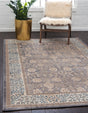 Gray 7' 1 x 10' Salzburg Rectangle Area Rug Stain Resistant Easy Clean Traditional Classic Design Durable Carpet for Affordable Interior Home Decorating for Sale at Rug Engine