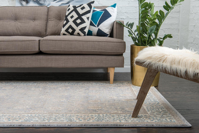 Gray 7' 1 x 10' Salzburg Rectangle Area Rug Stain Resistant Easy Clean Traditional Classic Design Durable Carpet for Affordable Interior Home Decorating for Sale at Rug Engine