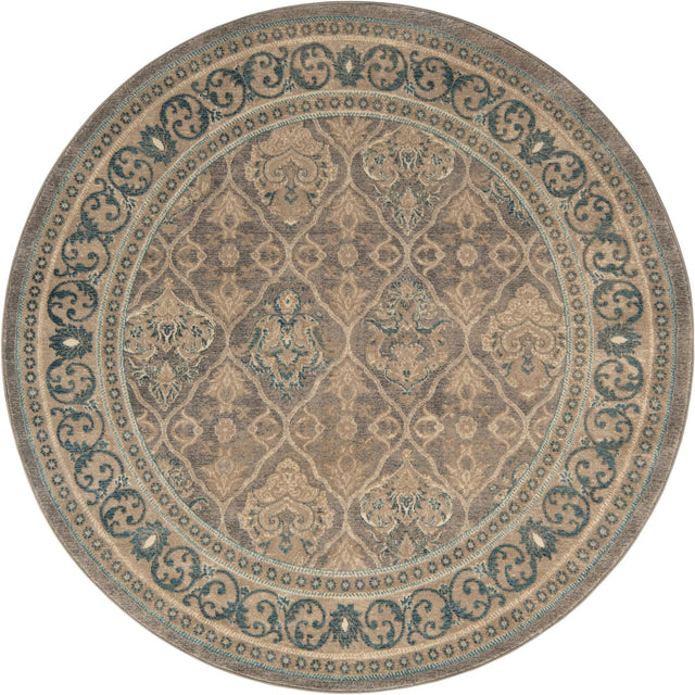 Gray 6' 1 x 6' 1 Salzburg Round Area Rug