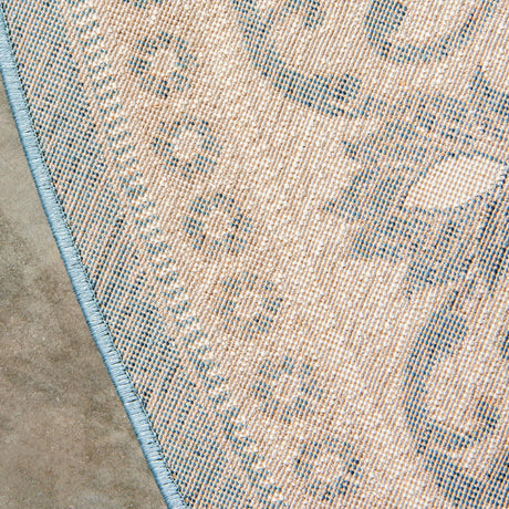 Light Blue 4' 1 x 4' 1 Salzburg Round Area Rug