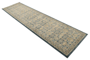 Light Blue 2' 7 x 10' Salzburg Runner Area Rug Stain Resistant Easy Clean Traditional Classic Design Durable Carpet for Affordable Interior Home Decorating for Sale at Rug Engine