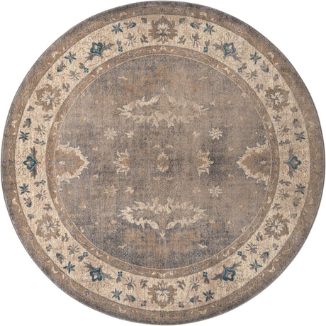 Gray 8' x 8' Salzburg Round Area Rug