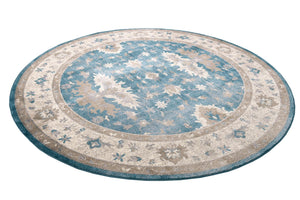 Light Blue 8' x 8' Salzburg Round Area Rug