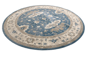 Light Blue 8' x 8' Salzburg Round Area Rug