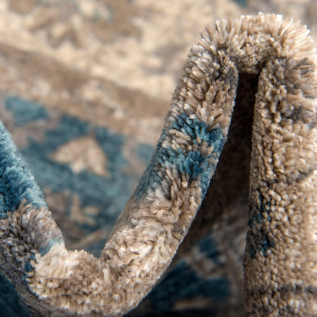 Light Blue 8' x 8' Salzburg Round Area Rug