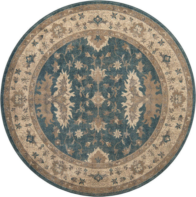 Light Blue 6' 1 x 6' 1 Salzburg Round Rug