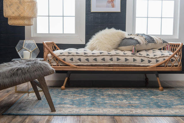 Light Blue 7' 1 x 10' Salzburg Rectangle Area Rug