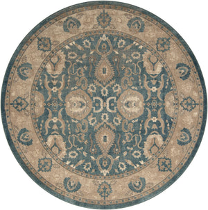 Light Blue 8' x 8' Salzburg Round Area Rug