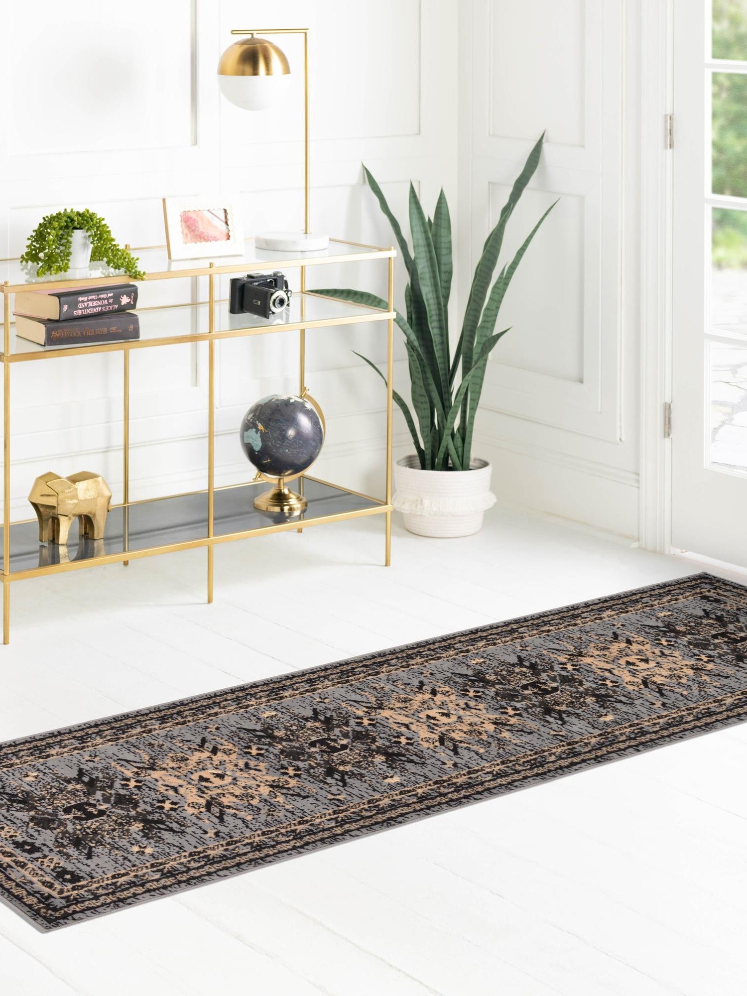 Gray 2' x 8' 2 Taftan Runner Area Rug