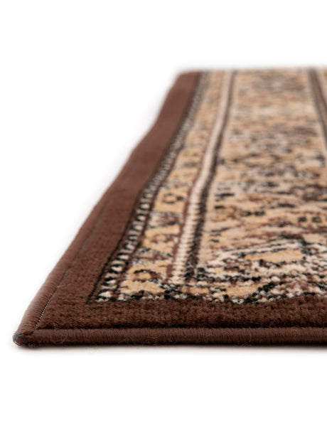 Brown 2' x 5' 3 Reza Runner Area Rug 100% Polypropylene Easy Clean Traditional Motif Classic Carpet for Home Interiors for Sale at Rug Engine
