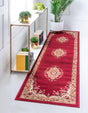 Burgundy 3' 1 x 16' 5 Reza Runner Area Rug 100% Polypropylene Easy Clean Traditional Motif Classic Carpet for Home Interiors for Sale at Rug Engine