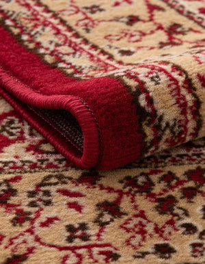 Burgundy 3' 1 x 16' 5 Reza Runner Area Rug 100% Polypropylene Easy Clean Traditional Motif Classic Carpet for Home Interiors for Sale at Rug Engine