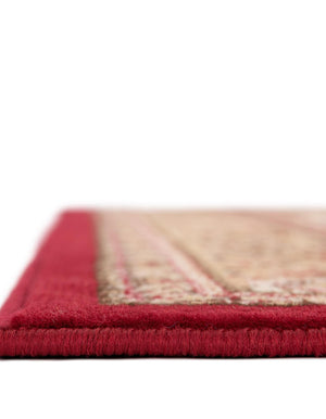 Burgundy 3' 1 x 16' 5 Reza Runner Area Rug 100% Polypropylene Easy Clean Traditional Motif Classic Carpet for Home Interiors for Sale at Rug Engine
