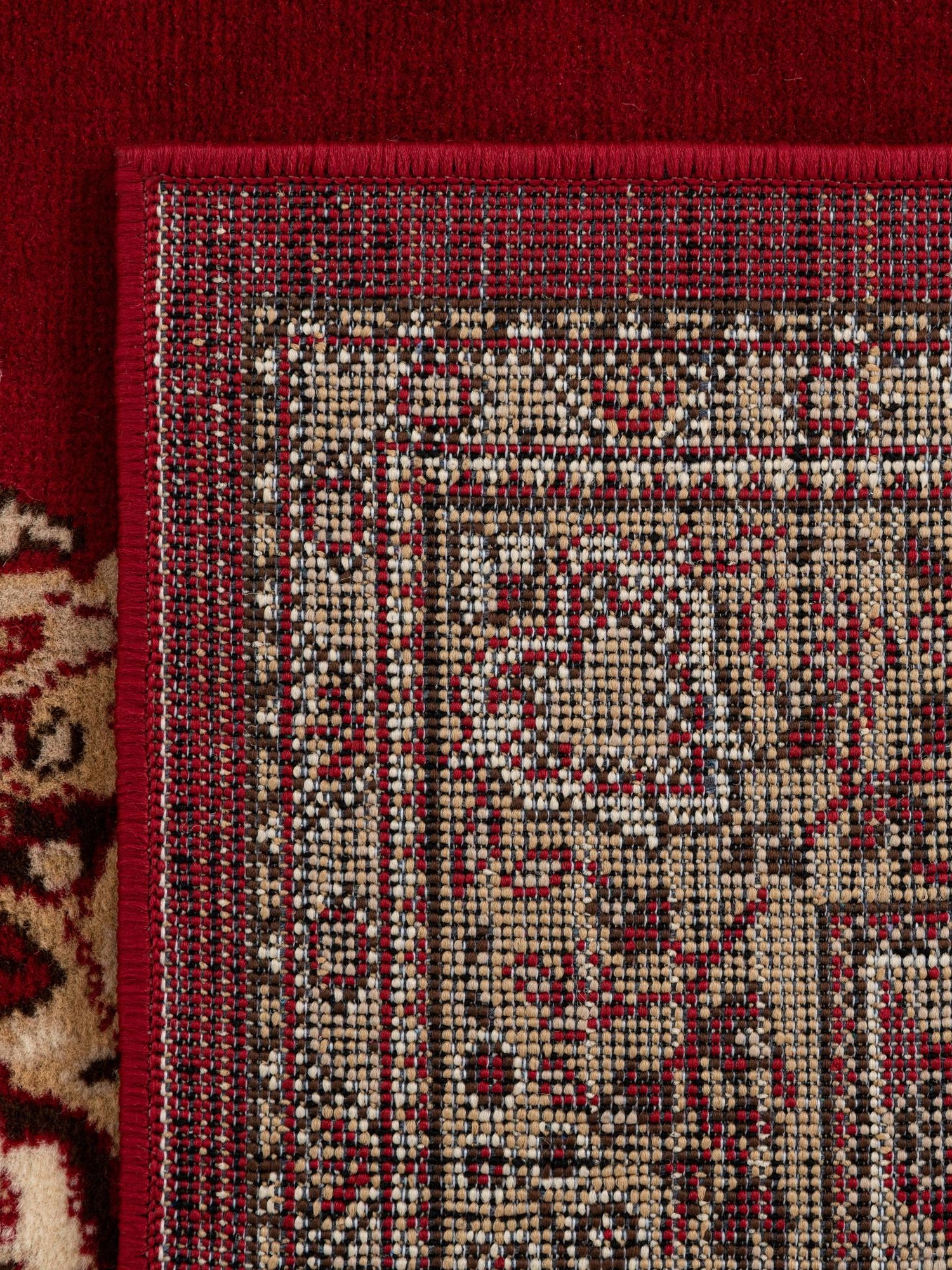 Burgundy 2' 7 x 10' Reza Runner Area Rug 100% Polypropylene Easy Clean Traditional Motif Classic Carpet for Home Interiors for Sale at Rug Engine