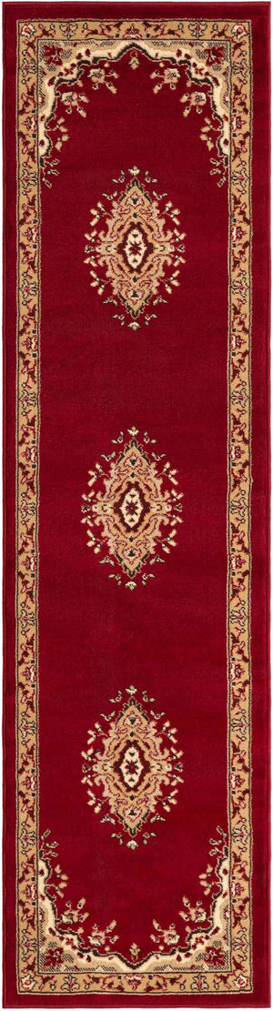 Burgundy 2' x 8' 2 Reza Runner Area Rug 100% Polypropylene Easy Clean Traditional Motif Classic Carpet for Home Interiors for Sale at Rug Engine