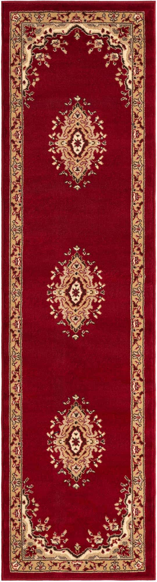 Burgundy 2' x 8' 2 Reza Runner Area Rug 100% Polypropylene Easy Clean Traditional Motif Classic Carpet for Home Interiors for Sale at Rug Engine