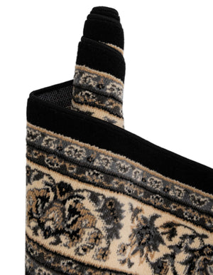 Black 2' x 5' 3 Sialk Hill Runner Area Rug 100% Polypropylene Durable Easy Clean Classic Traditional Design Carpet for Interior Design for Sale at Rug Engine