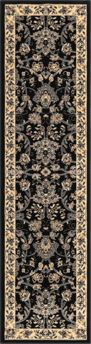 Black 2' x 8' 2 Sialk Hill Runner Rug