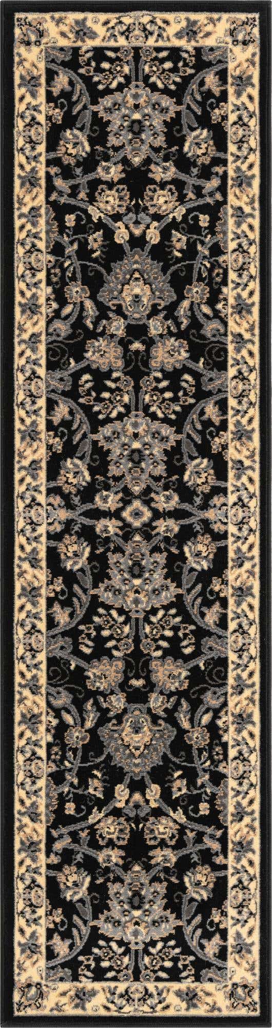 Black 2' x 8' 2 Sialk Hill Runner Rug