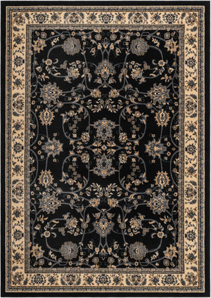 Black 7' 1 x 10' Sialk Hill Rectangle Area Rug 100% Polypropylene Durable Easy Clean Classic Traditional Design Carpet for Interior Design for Sale at Rug Engine
