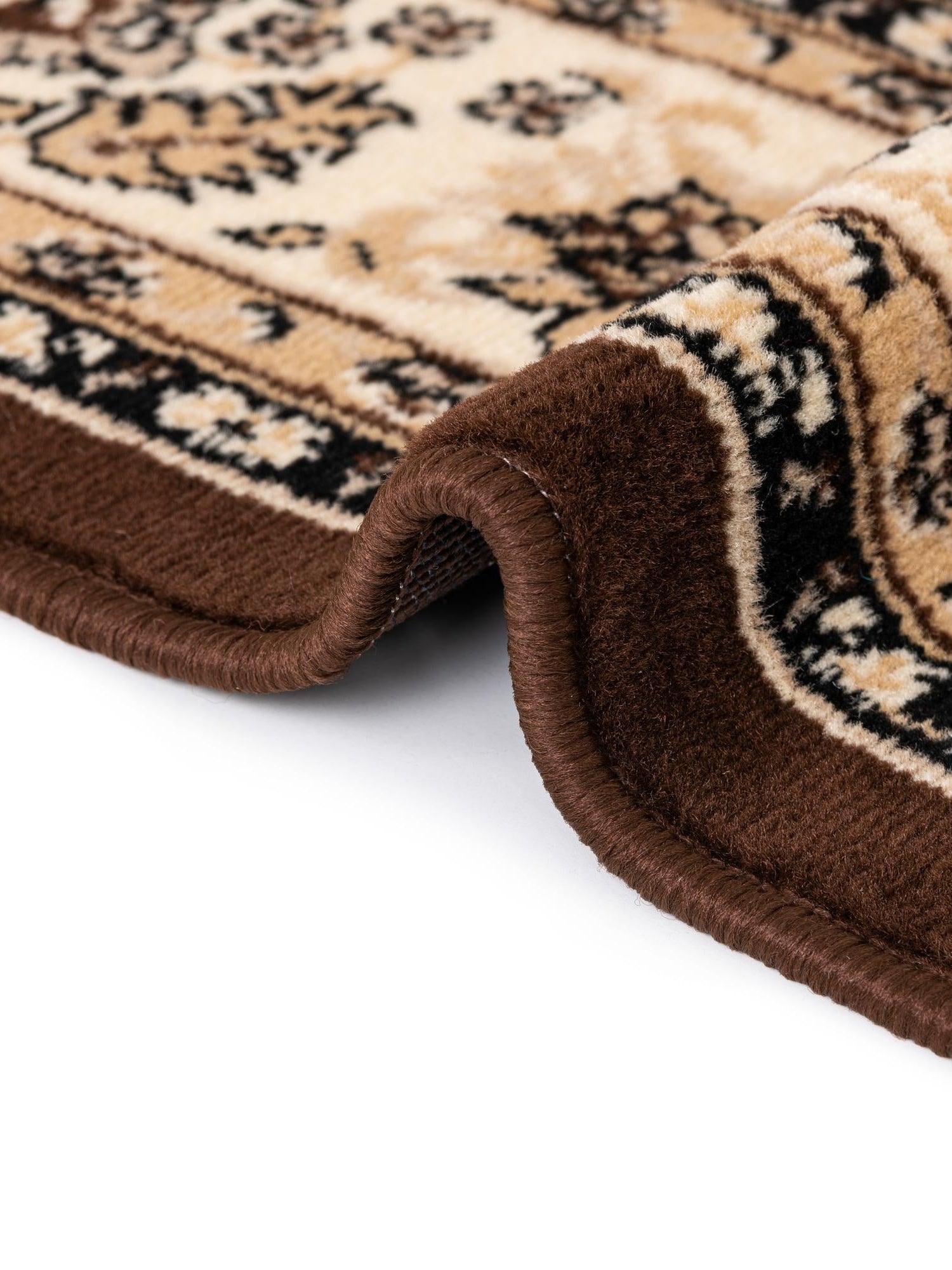 Brown 2' 7 x 12' Sialk Hill Runner Area Rug 100% Polypropylene Durable Easy Clean Classic Traditional Design Carpet for Interior Design for Sale at Rug Engine