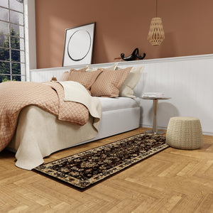 Brown 2' x 5' 3 Sialk Hill Runner Area Rug 100% Polypropylene Durable Easy Clean Classic Traditional Design Carpet for Interior Design for Sale at Rug Engine