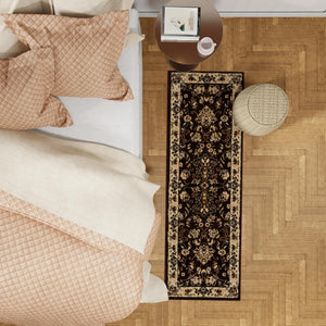 Brown 2' x 5' 3 Sialk Hill Runner Area Rug 100% Polypropylene Durable Easy Clean Classic Traditional Design Carpet for Interior Design for Sale at Rug Engine