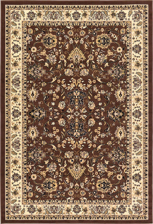 Brown 6' 1 x 9' Sialk Hill Rectangle Area Rug 100% Polypropylene Durable Easy Clean Classic Traditional Design Carpet for Interior Design for Sale at Rug Engine