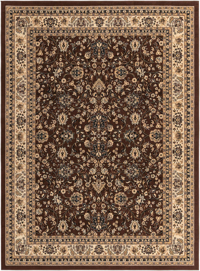 Brown 9' x 12' Sialk Hill Rectangle Area Rug 100% Polypropylene Durable Easy Clean Classic Traditional Design Carpet for Interior Design for Sale at Rug Engine