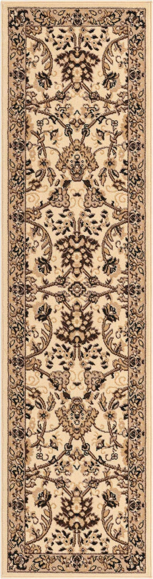 Ivory 2' x 8' 2 Sialk Hill Runner Area Rug 100% Polypropylene Durable Easy Clean Classic Traditional Design Carpet for Interior Design for Sale at Rug Engine