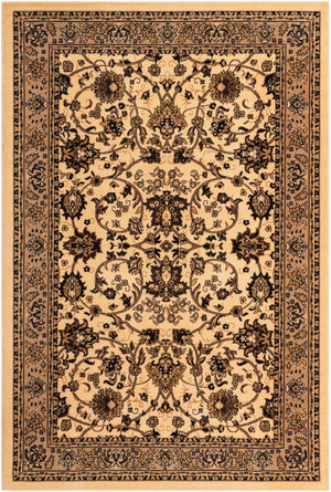Ivory 6' 1 x 9' Sialk Hill Rectangle Area Rug 100% Polypropylene Durable Easy Clean Classic Traditional Design Carpet for Interior Design for Sale at Rug Engine