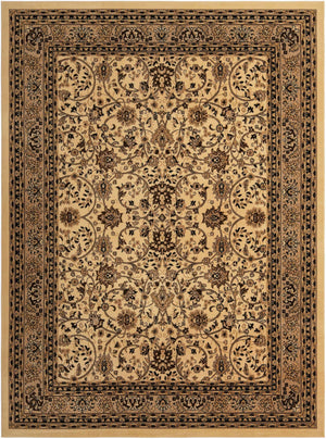Ivory 9' x 12' Sialk Hill Rectangle Area Rug 100% Polypropylene Durable Easy Clean Classic Traditional Design Carpet for Interior Design for Sale at Rug Engine