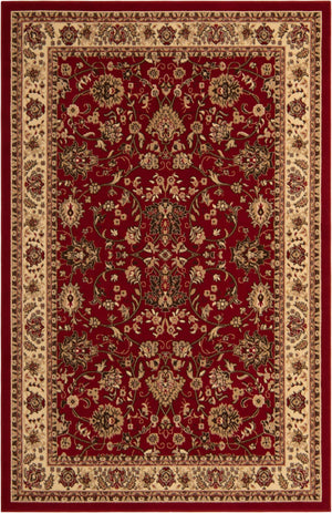Burgundy 6' 1 x 9' Sialk Hill Rectangle Area Rug 100% Polypropylene Durable Easy Clean Classic Traditional Design Carpet for Interior Design for Sale at Rug Engine