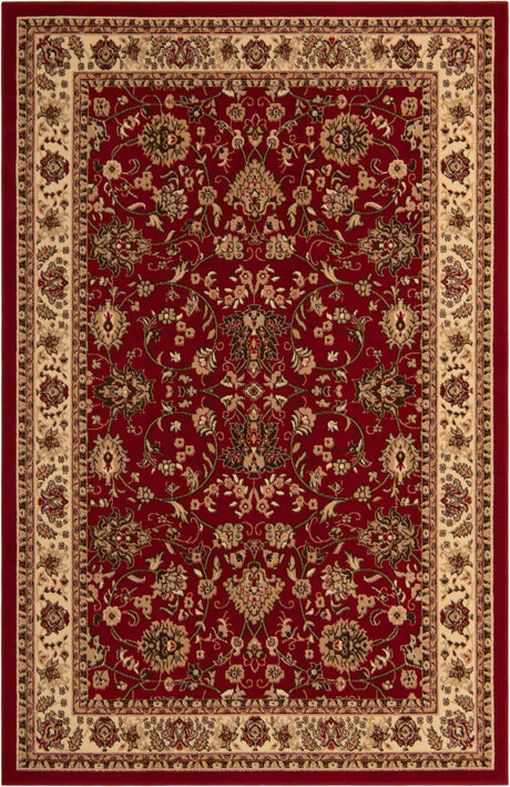 Burgundy 6' 1 x 9' Sialk Hill Rectangle Area Rug 100% Polypropylene Durable Easy Clean Classic Traditional Design Carpet for Interior Design for Sale at Rug Engine