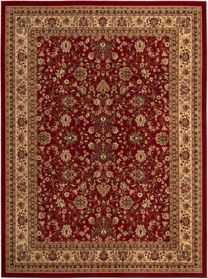 Burgundy 9' x 12' Sialk Hill Rectangle Area Rug 100% Polypropylene Durable Easy Clean Classic Traditional Design Carpet for Interior Design for Sale at Rug Engine