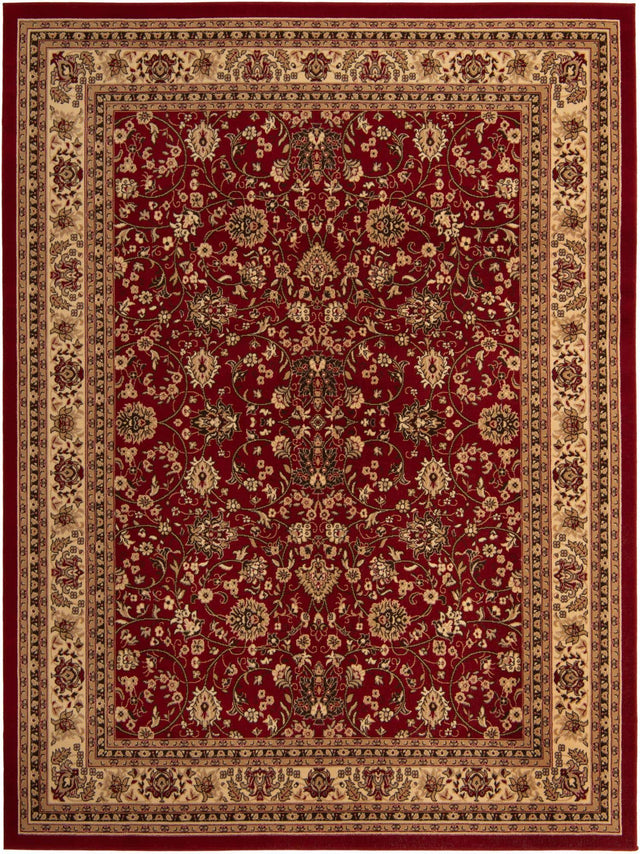 Burgundy 9' x 12' Sialk Hill Rectangle Area Rug 100% Polypropylene Durable Easy Clean Classic Traditional Design Carpet for Interior Design for Sale at Rug Engine