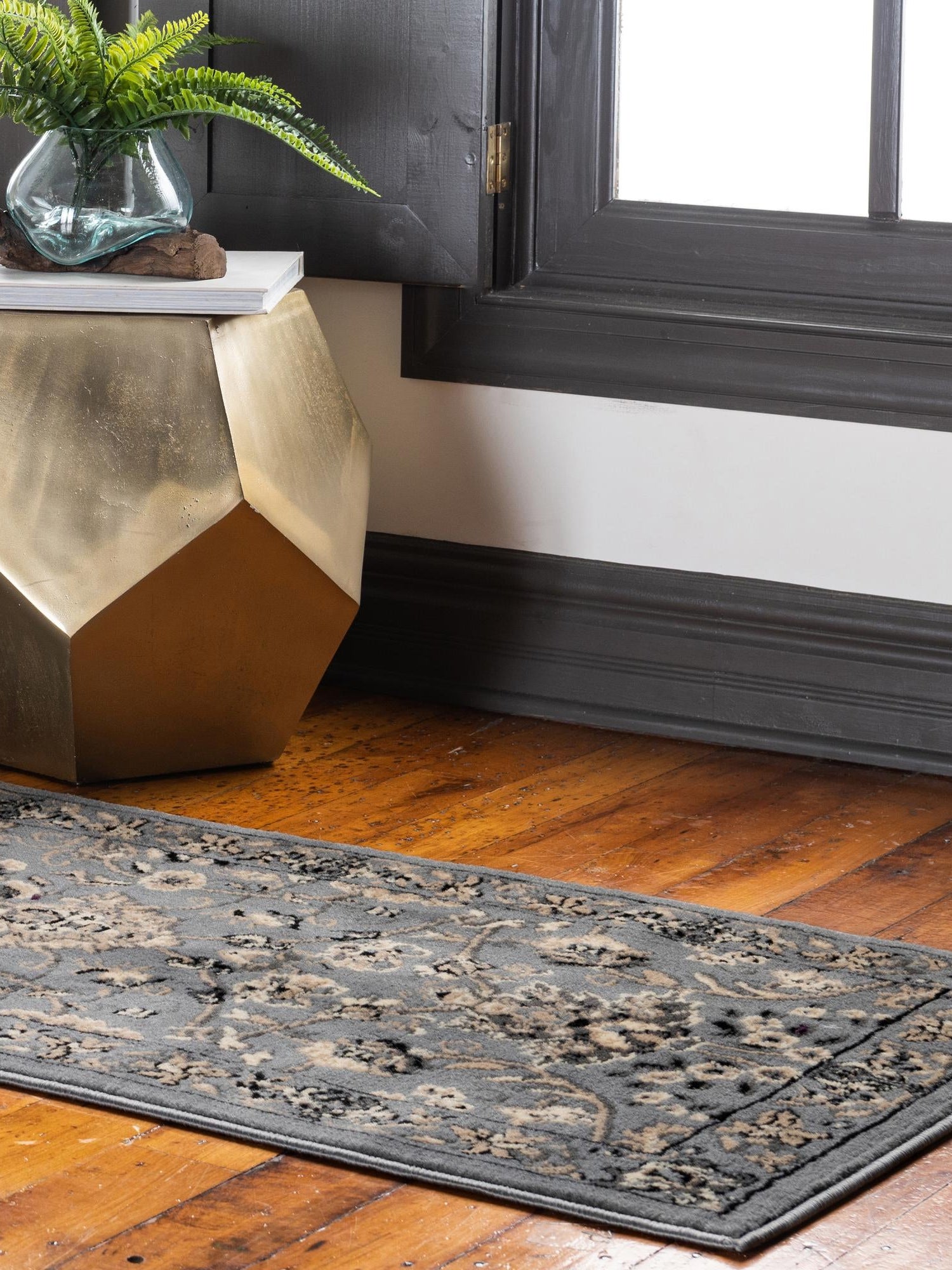 Gray 3' 1 x 16' 5 Sialk Hill Runner Area Rug 100% Polypropylene Durable Easy Clean Classic Traditional Design Carpet for Interior Design for Sale at Rug Engine
