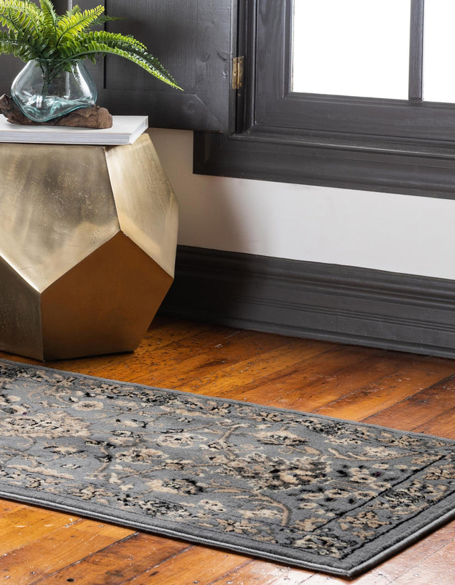 Gray 3' 1 x 16' 5 Sialk Hill Runner Area Rug 100% Polypropylene Durable Easy Clean Classic Traditional Design Carpet for Interior Design for Sale at Rug Engine
