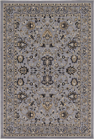 Gray 6' 1 x 9' Sialk Hill Rectangle Area Rug 100% Polypropylene Durable Easy Clean Classic Traditional Design Carpet for Interior Design for Sale at Rug Engine