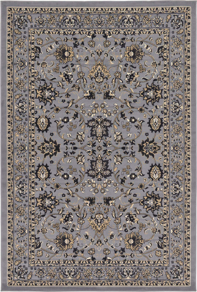 Gray 6' 1 x 9' Sialk Hill Rectangle Area Rug 100% Polypropylene Durable Easy Clean Classic Traditional Design Carpet for Interior Design for Sale at Rug Engine
