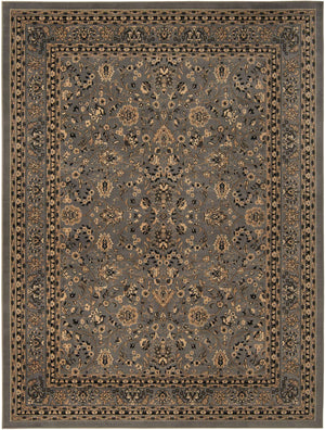 Gray 9' x 12' Sialk Hill Rectangle Area Rug 100% Polypropylene Durable Easy Clean Classic Traditional Design Carpet for Interior Design for Sale at Rug Engine