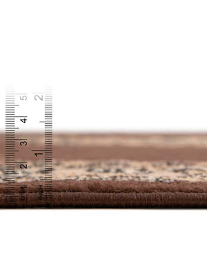 Brown 10' x 10' Reza Square Area Rug 100% Polypropylene Easy Clean Traditional Motif Classic Carpet for Home Interiors for Sale at Rug Engine