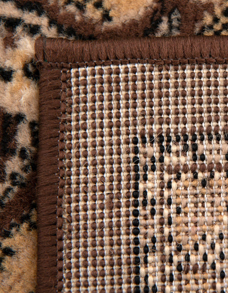 Brown 10' x 10' Reza Square Area Rug 100% Polypropylene Easy Clean Traditional Motif Classic Carpet for Home Interiors for Sale at Rug Engine