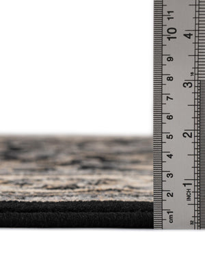 Black 7' 10 x 7' 10 Sialk Hill Square Area Rug 100% Polypropylene Durable Easy Clean Classic Traditional Design Carpet for Interior Design for Sale at Rug Engine