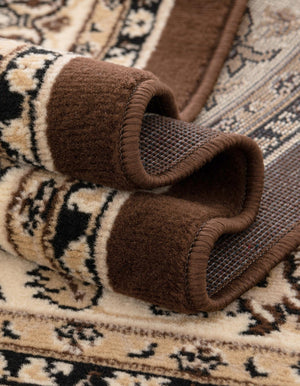 Brown 5' 3 x 5' 3 Sialk Hill Square Area Rug 100% Polypropylene Durable Easy Clean Classic Traditional Design Carpet for Interior Design for Sale at Rug Engine
