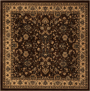 Brown 7' 10 x 7' 10 Sialk Hill Square Area Rug 100% Polypropylene Durable Easy Clean Classic Traditional Design Carpet for Interior Design for Sale at Rug Engine