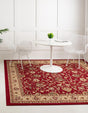 Burgundy 10' x 10' Sialk Hill Square Area Rug 100% Polypropylene Durable Easy Clean Classic Traditional Design Carpet for Interior Design for Sale at Rug Engine